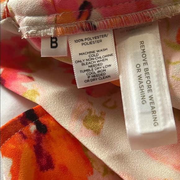 LOFT Orange Pink A-Line Knee-Length Skirt - Picture 8 of 9